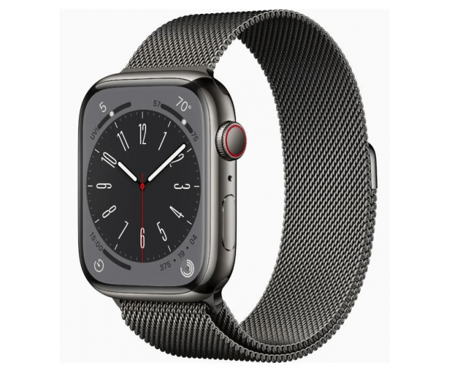 Apple Watch 8 + LTE 41mm Graphite Stainless Steel Case Graphite Milanese Loop (MNJL3/MNJM3)